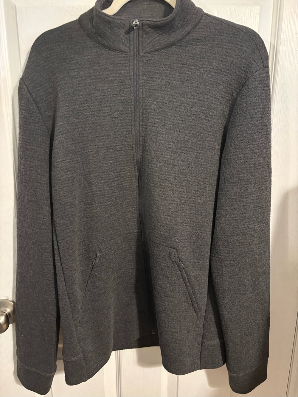 😍FLX Men's Gray Full-Zip Sweater Jacket Size Medium